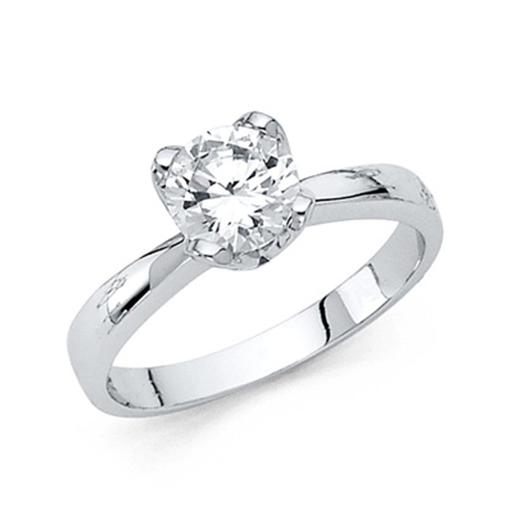 Decorative 4Prong RoundCut 1Ct Cz Engagement
